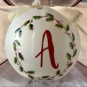 Living Quarters Letter A Monogram Christmas Holiday Tree Ornament